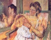 Mary Cassatt Woman Combing her Child's Hair Germany oil painting artist